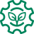 icon of a gear with a leaf in the middle icon of a gear with a leaf in the middle