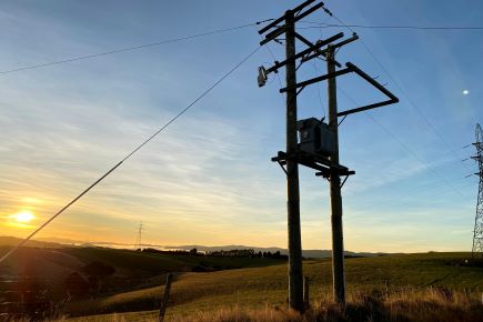 Photo of TripSaver II® CUtout-Mounted Recloser deployed on a lateral line in the South Island of New Zealand